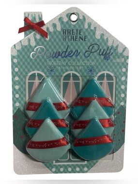 Aréte & Athene brand pack of 6 powder puff makeup sponges brand new in packaging